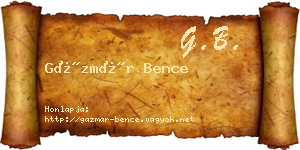Gázmár Bence névjegykártya